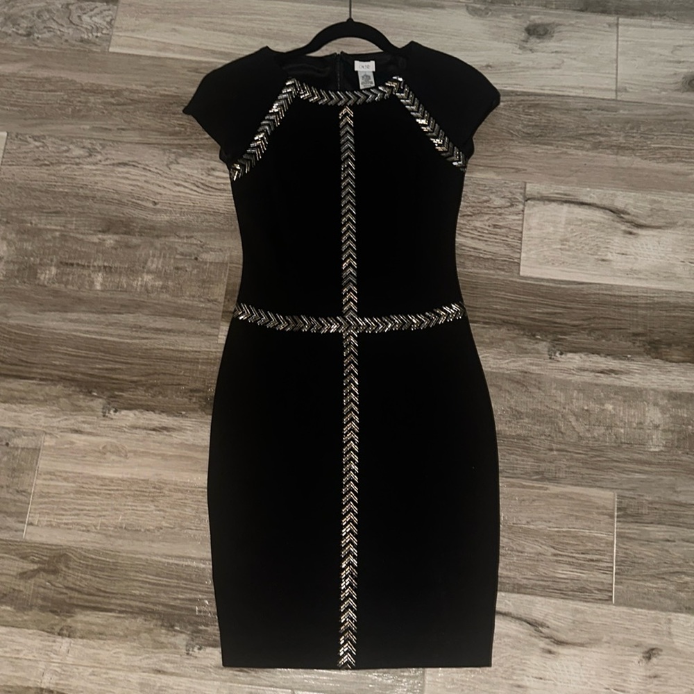 CACHÉ Sequined Black Dress